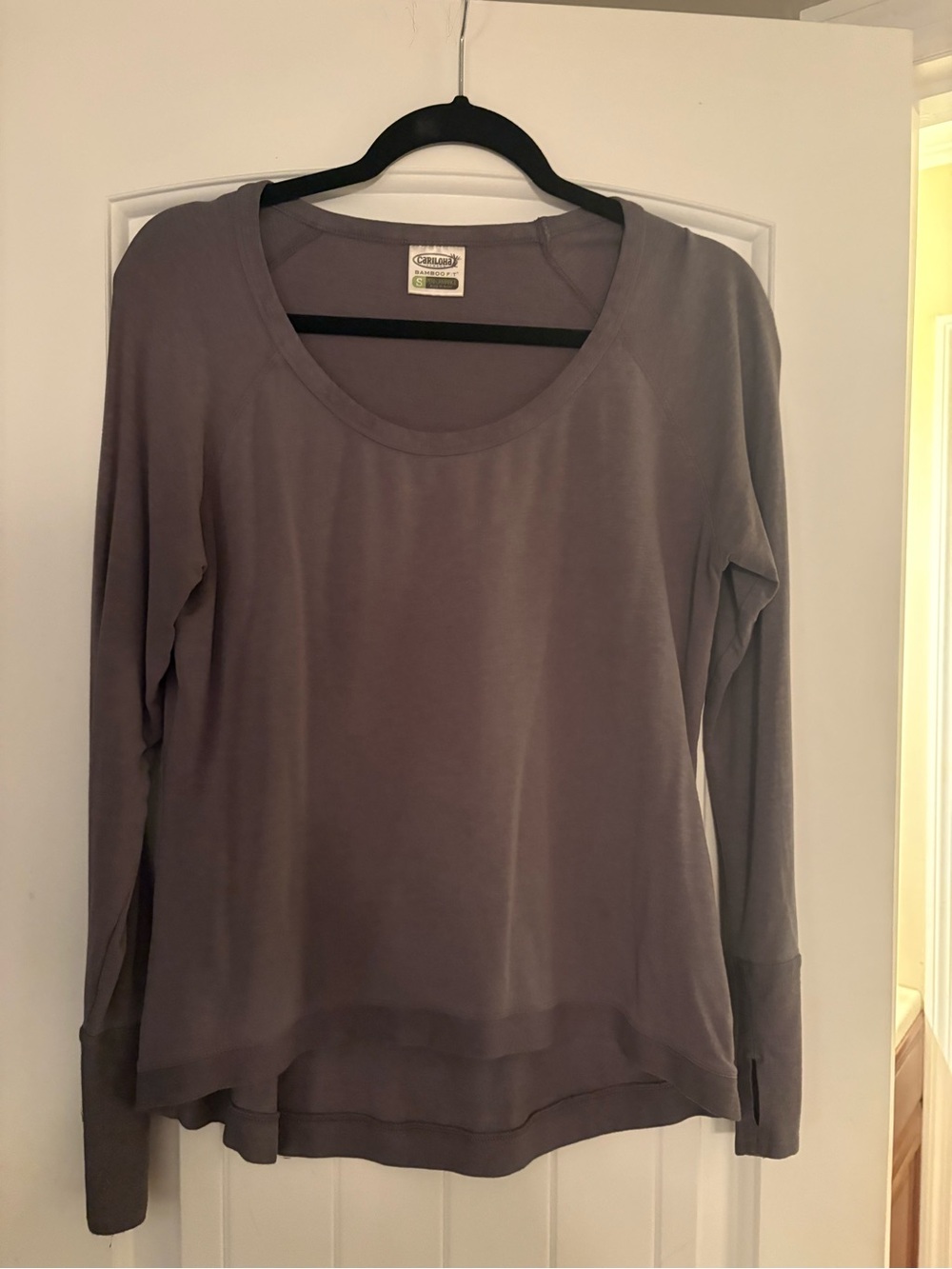 BAMBOO Women's Long Sleeve Scoop Neck Top - Gray